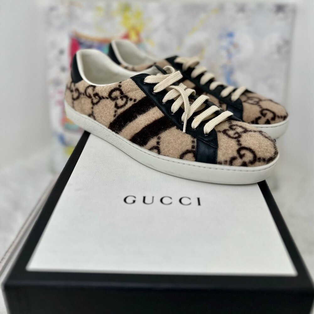 Gucci GG Wool Low-Top Sneakers Men - Picture 7 of 7